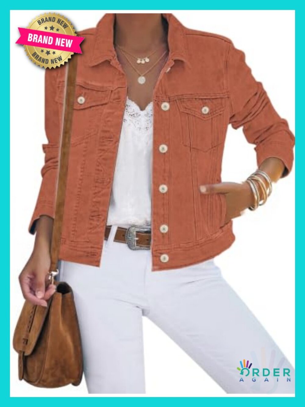 Stretch Denim Jean Jacket Women's Button Down Distressed Western
